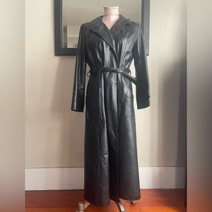 Vintage leather trench coat